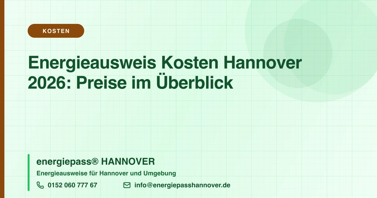Was kostet ein Energieausweis in Hannover? Alle Preise 2026 | energiepass HANNOVER, Telefon 0152 060 777 67