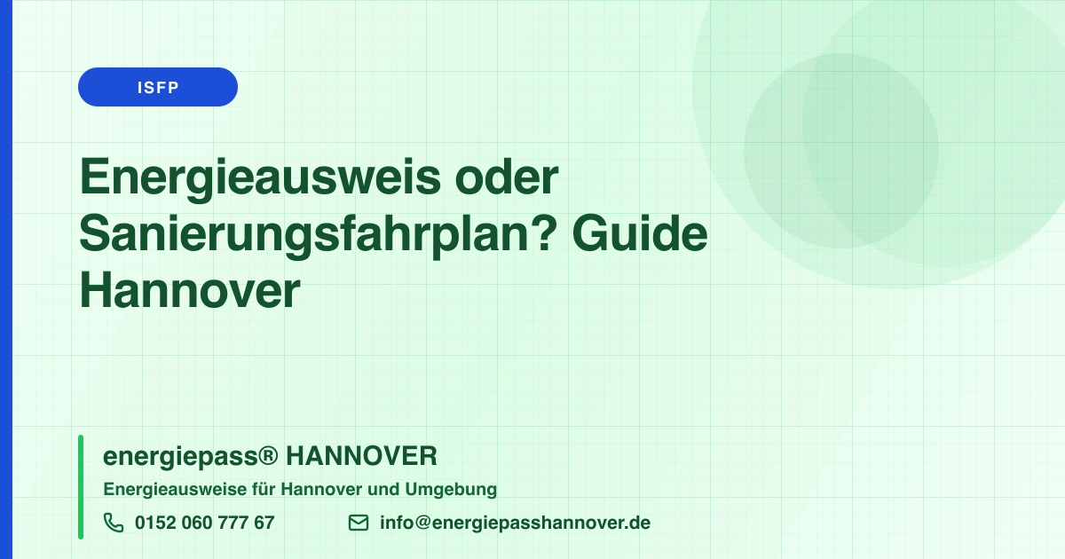 Energieausweis oder Sanierungsfahrplan: Was brauchen Sie in Hannover wirklich? | energiepass HANNOVER, Telefon 0152 060 777 67