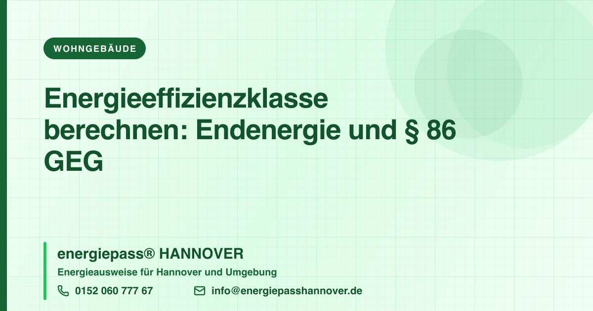Energieeffizienzklasse des Hauses berechnen: So entsteht Ihr Wert | energiepass HANNOVER, Telefon 0152 060 777 67